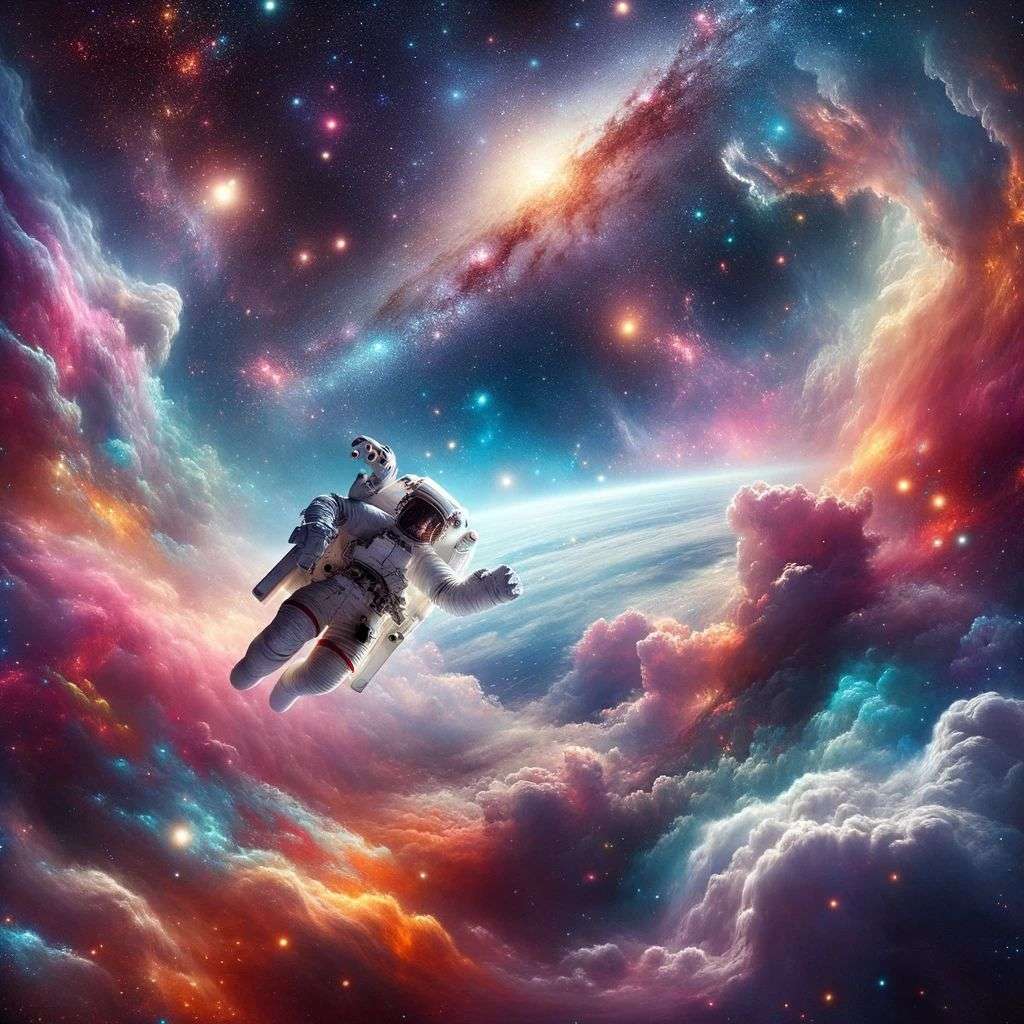 an astronaut, digital art, infinity